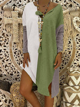 Outdoor Color-Block Shift Cotton-Blend Dresses